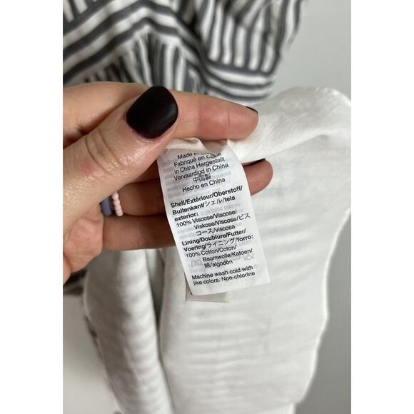 Madewell Striped Ruffle-Strap Empire Dress Viscose Size 00 Women’s - Picture 7 of 9